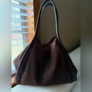 Chocolate Suede Hobo Bag